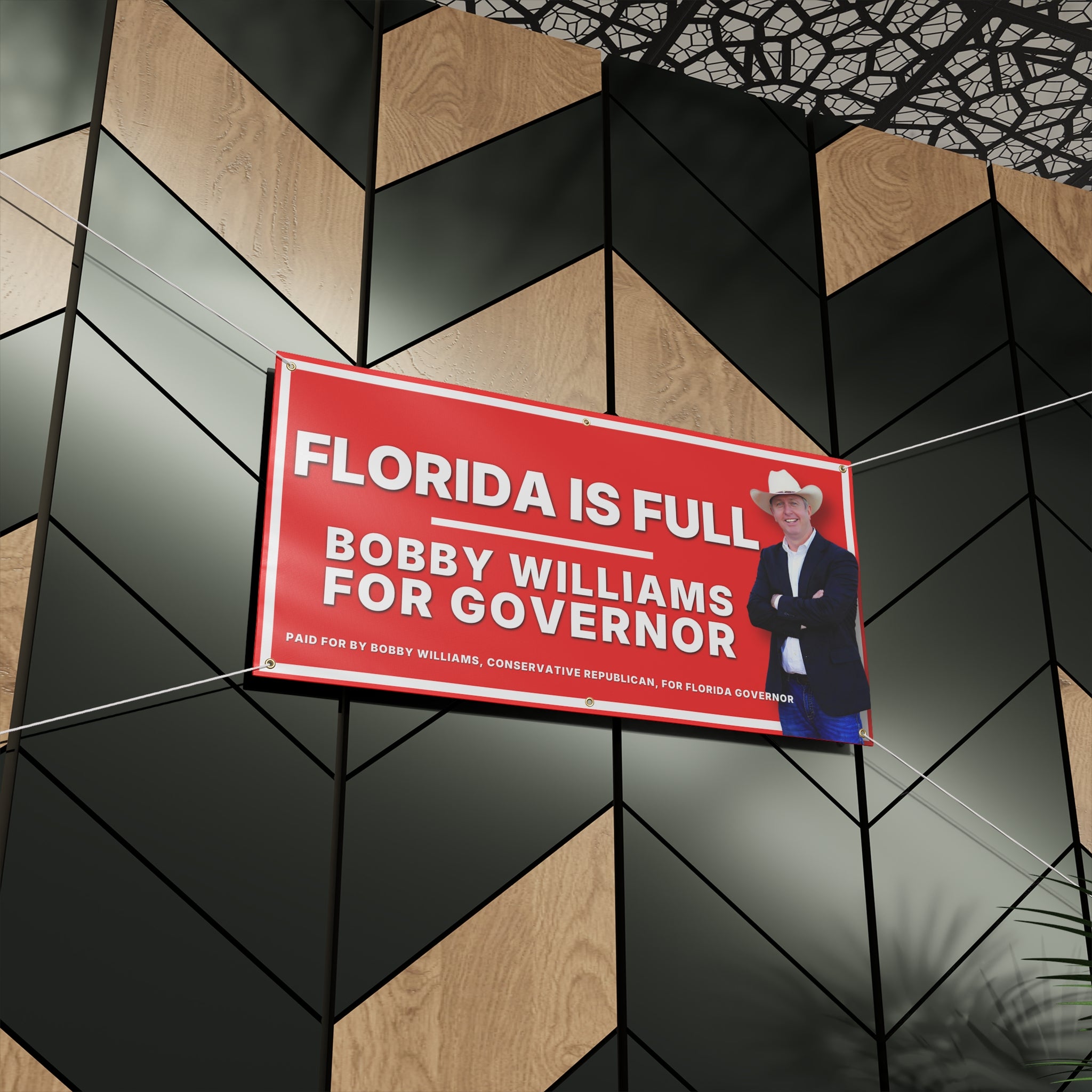 Campaign Banner — 'Florida Is Full' Matte Sign