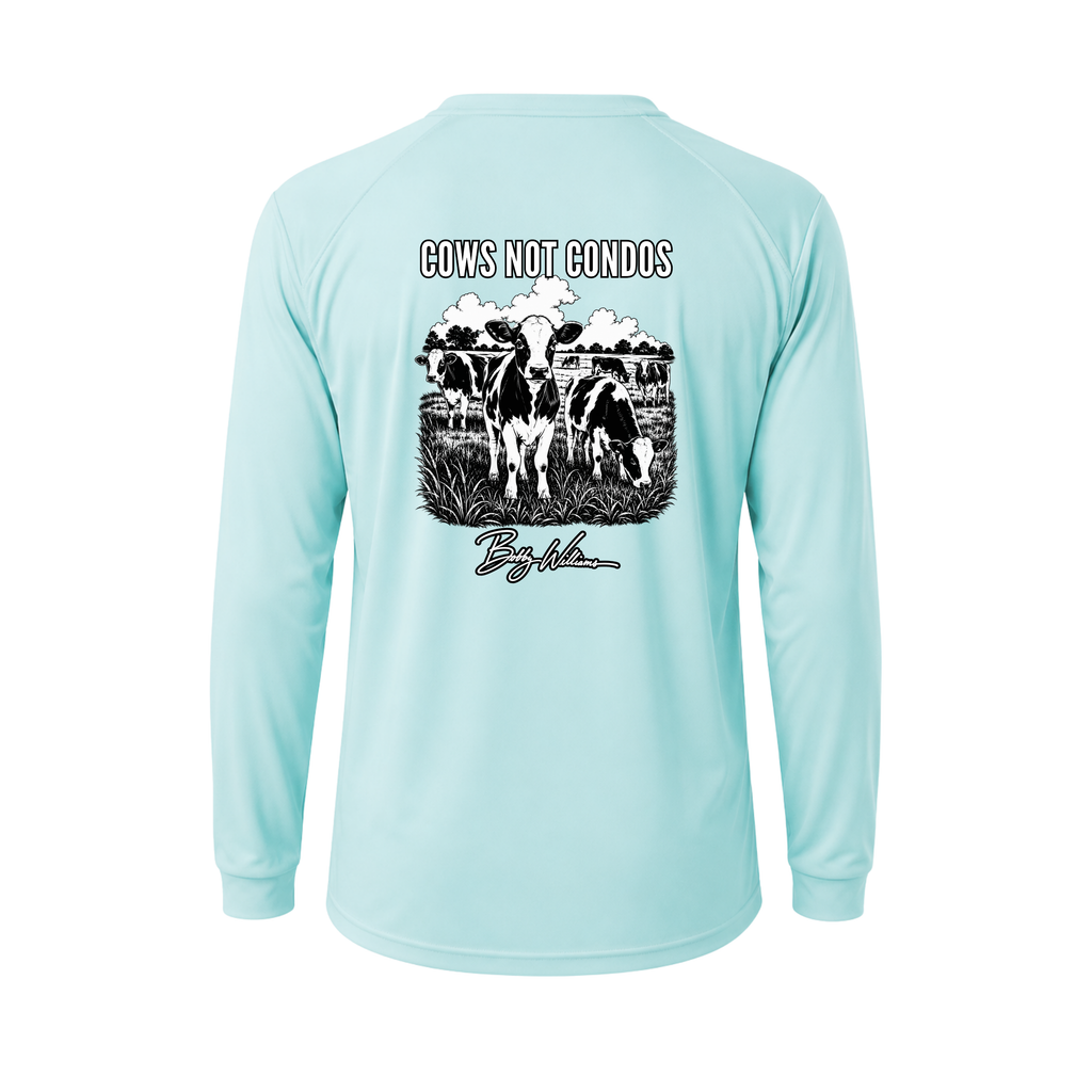 Dri-fit Long Sleeve Tee - "Cows Not Condos" Bobby Williams