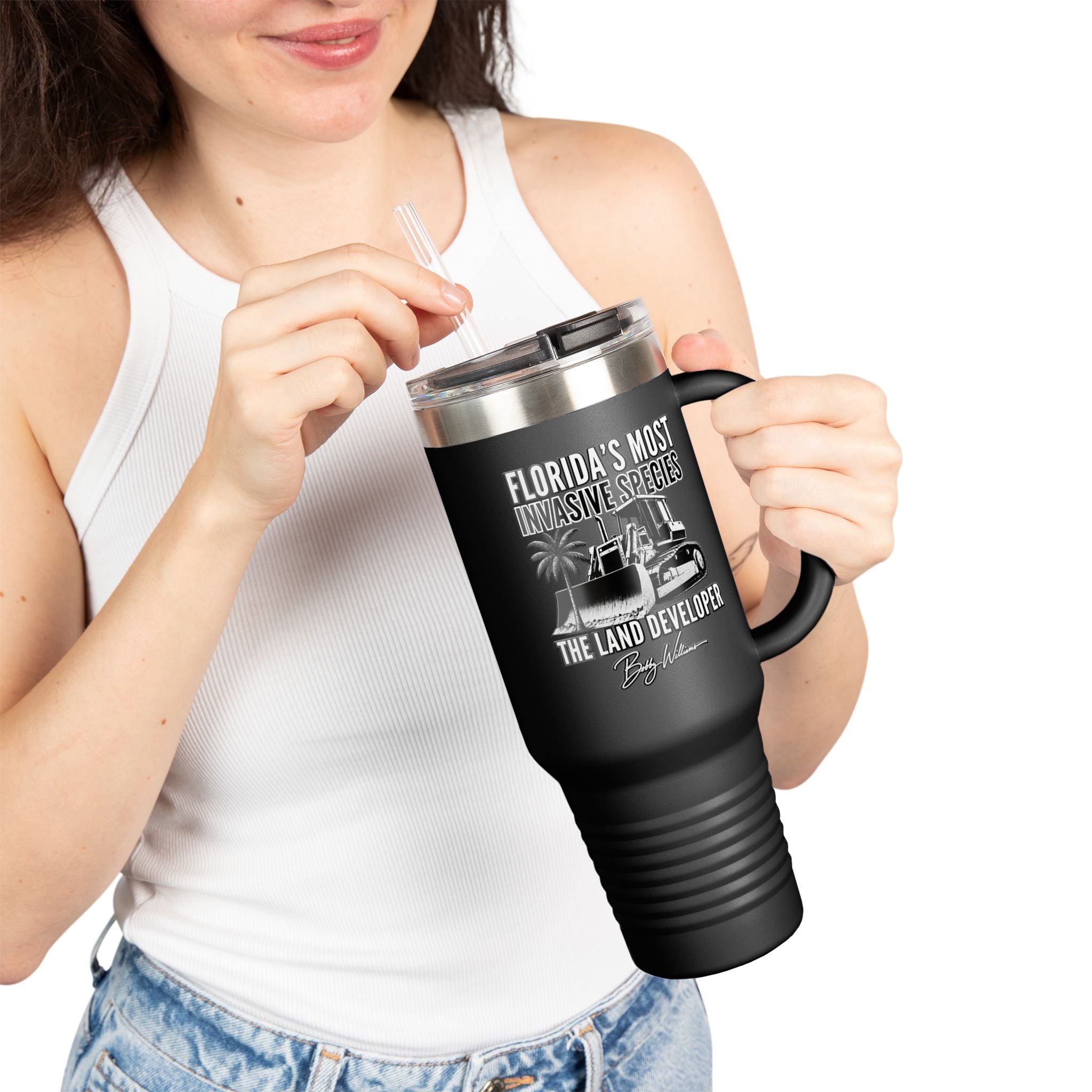 40oz Insulated Travel Mug — "Florida's Most Invasive Species"
