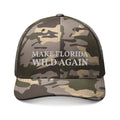 Camouflage Trucker Hat — "Make Florida Wild Again" Embroidered Mesh Cap